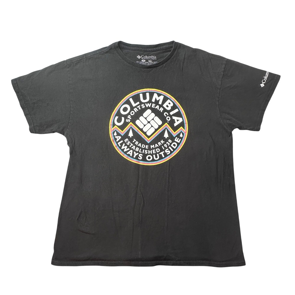 Columbia T-Shirt‎ Mens L Black Always Outside Graphic Short Sleeve Outdoor Tee